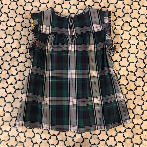 Crewcuts Plaid Top with Ruffle Detail size 8 - Picture 3 of 5